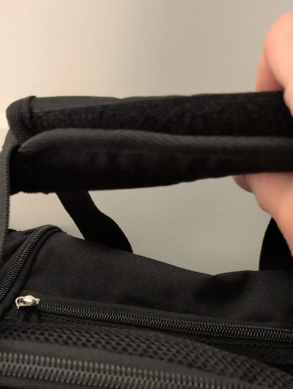 Cabela's Black Duffel Bag with Gold Logo and Adjustable Strap